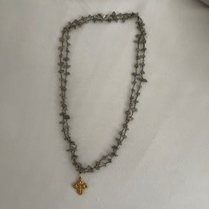 Stone necklace with charm